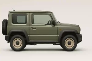 ディッシュタイプのホイールを装着したジムニー